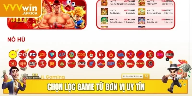 Chọn lọc game từ đơn vị uy tín